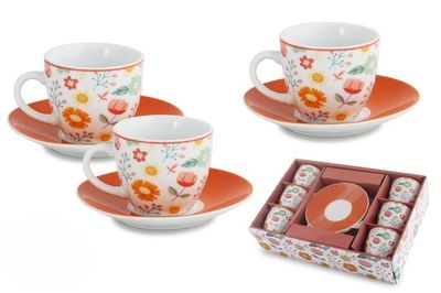 Coffee cup porcelain 9 cl Spring floral with saucer horeca use