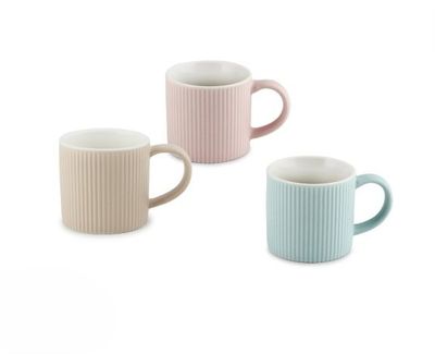 Coffee cup porcelain 9 cl striped pastel colors horeca use