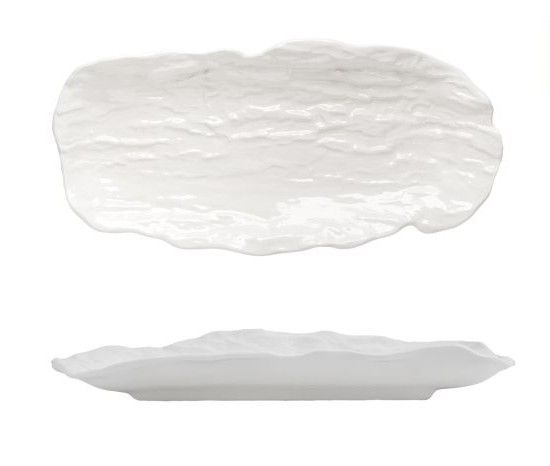 Porcelain tray white 32x16 cm Wood rectangular horeca use
