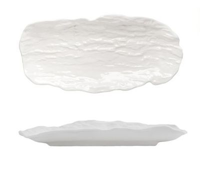 Porcelain tray white 32x16 cm Wood rectangular horeca use