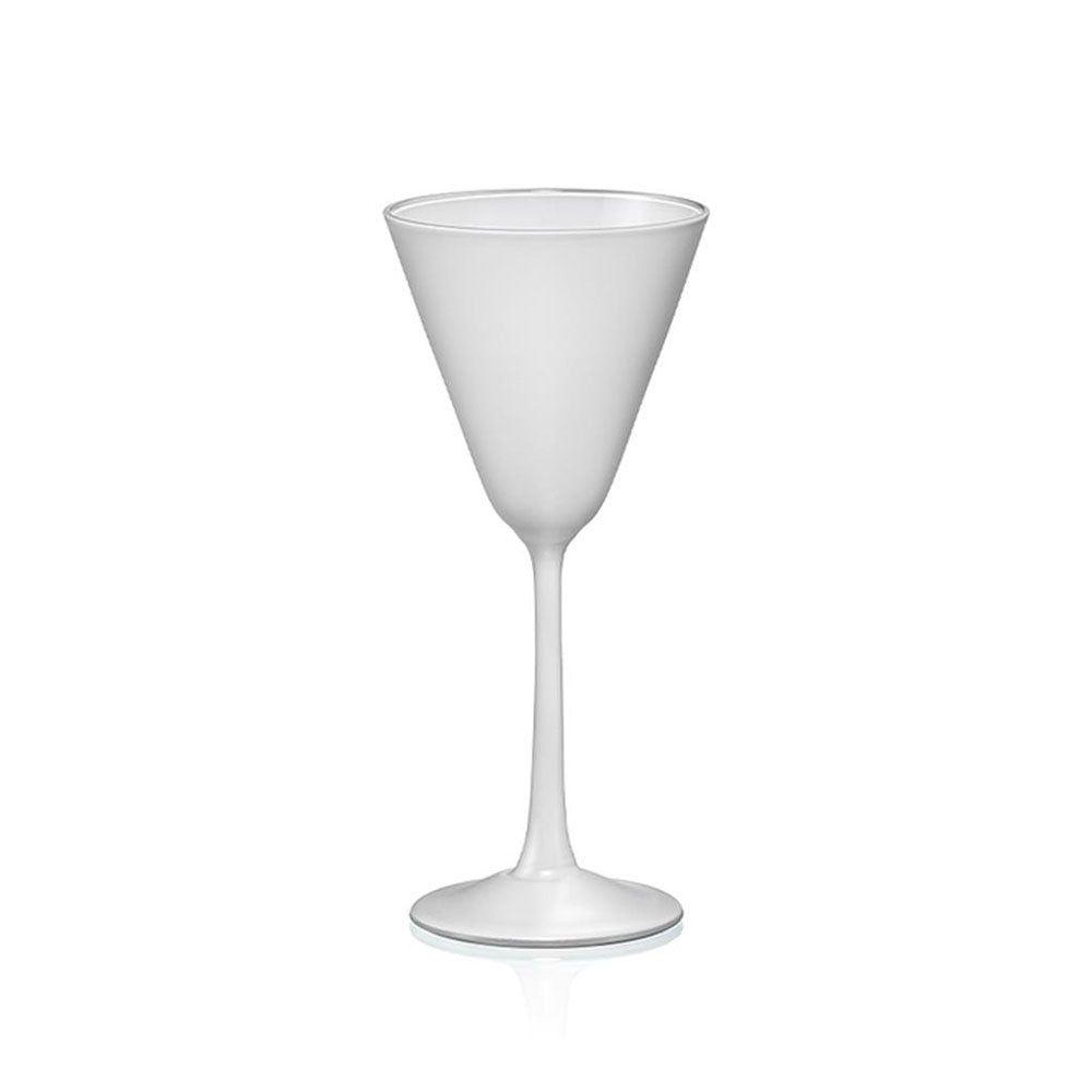 Calice martini espresso Bohemia Pralines Bianco 9 cl vetro decorato lavare a mano horeca.
