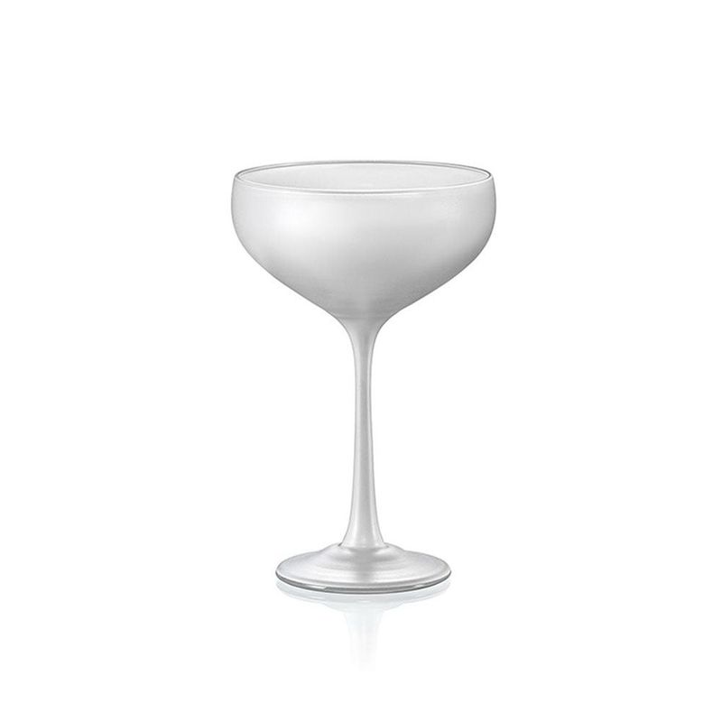 Bohemia Pralines White champagne coupe 18 cl decorated glass hand wash horeca.
