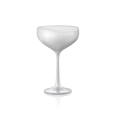 Bohemia Pralines White champagne coupe 18 cl decorated glass hand wash horeca.
