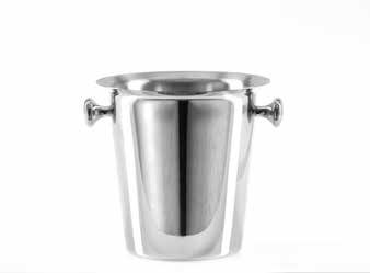 Tirolix smooth stainless steel cooler with chrome knobs for one bottle horeca