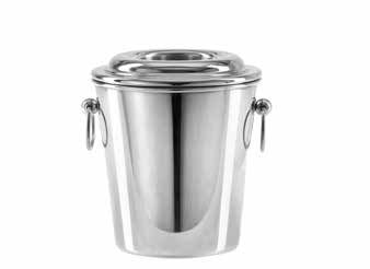 Tirolix stainless steel cooler with rings and lid for 1 bottle horeca