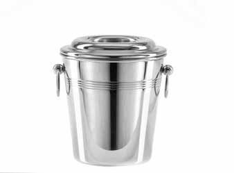 Tirolix stainless steel cooler with knobs rings lid and insert 1 bottle horeca