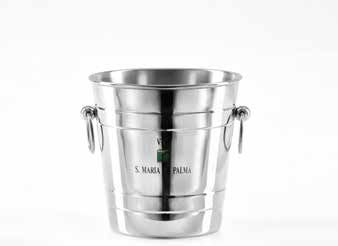 Tirolix stainless steel cooler with round chrome knobs and rings 1 bottle horeca