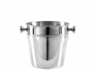 Tirolix polished stainless steel cooler with chrome knobs 1 bottle horeca