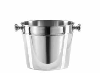 Tirolix large polished stainless steel cooler with chrome knobs 2 3 bottles horeca