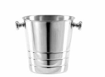 Tirolix polished stainless steel cooler with chrome knobs 1 bottle horeca