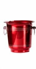 Tirolix Flaschenkuehler Aluminium rot lackiert mit verchromten Griffen