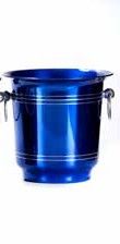 Tirolix blue painted aluminium cooler with chrome knobs