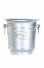 Tirolix oxidized silver aluminium cooler with chrome knobs