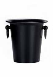 Tirolix black painted aluminum wine bucket with rim top diameter 190 mm horeca