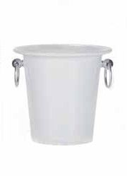Tirolix white painted aluminum wine bucket with rim diameter 190 mm horeca