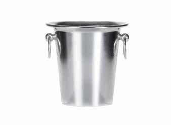Tirolix oxidized aluminum wine bucket silver with rim and round handles 190 mm horeca