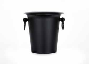 Tirolix black painted aluminum wine bucket without rim round handles 190 mm horeca