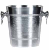 Tirolix Sektkühler Aluminium oxidiert Hammerschlag mit Gussgriffen horeca