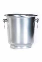Tirolix smooth oxidized aluminum wine bucket silver with round handles horeca