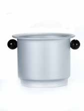 Tirolix large painted aluminum wine bucket silver with black plastic handles bottom diameter 180 mm horeca