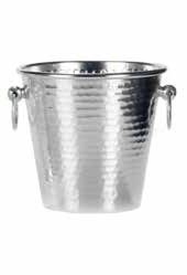 Tirolix oxidized aluminum wine bucket hammered silver with handles 200x150 mm horeca
