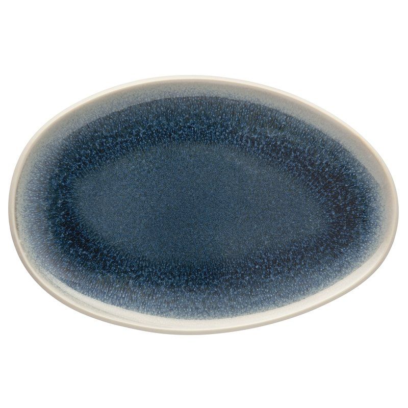Rosenthal - Oval plate 28,5 x 19,5 cm Junto Stoneware Aquamarine