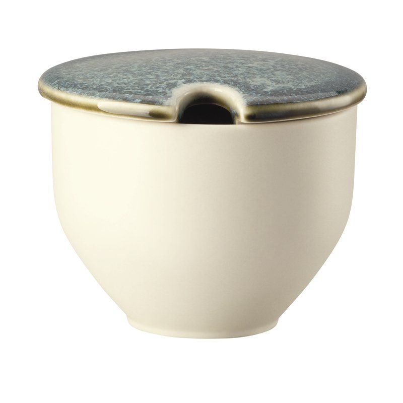 Rosenthal - Sugar bowl with indentation 0,25 l Junto Stoneware Aquamarine