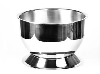 Tirolix steel champagne bowl polished with base satin interior horeca