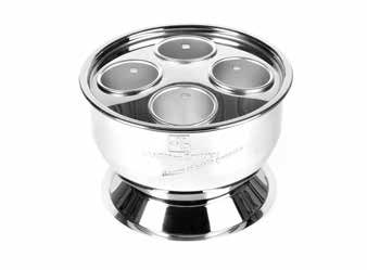 Tirolix steel champagne bowl polished with lid and aluminium inserts horeca