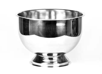 Tirolix steel champagne bowl polished with flat rim for 4 bottles horeca