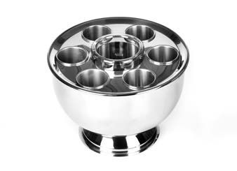 Tirolix steel champagne bowl with plastic glacette and inserts horeca