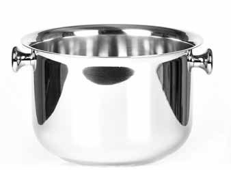 Tirolix polished stainless steel champagne bowl with chrome handles horeca
