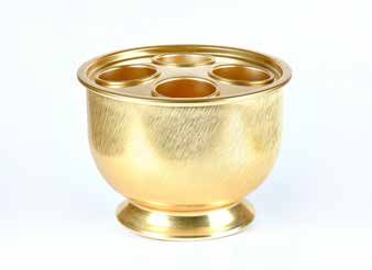 Tirolix Sektkühler Aluminium satiniert Gold 4 Flaschen mit Deckel und Einsätzen horeca