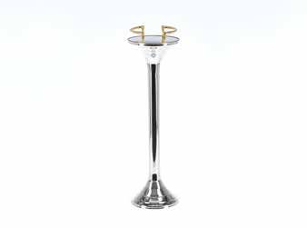 Tirolix polished steel wine bucket stand with brass fittings