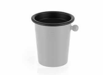 Tirolix satin aluminum spittoon with black round knob