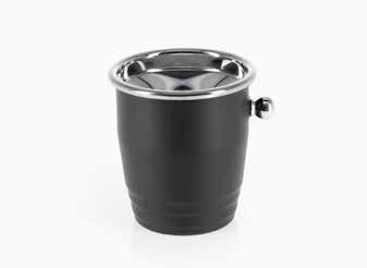 Tirolix black painted aluminum spittoon with chrome lid