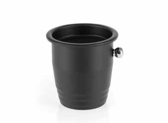 Tirolix black painted aluminum spittoon with chrome knob