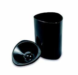 Tirolix black plastic spittoon with lid