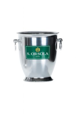 Oxidized Aluminum Ice Bucket with Round Silver Knobs 111ARG - Tirolix