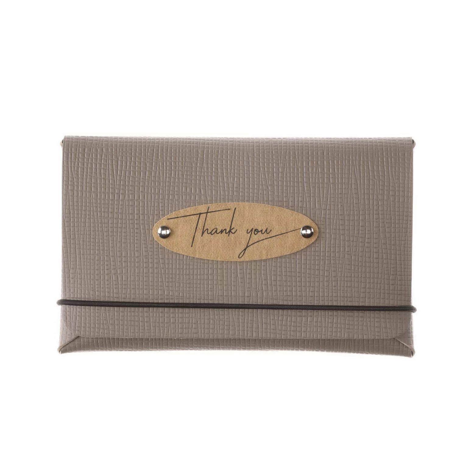 Dag Style - Bill presenter with “Thank you” patch Bill Chef 15 x 9,5 cm Taupe