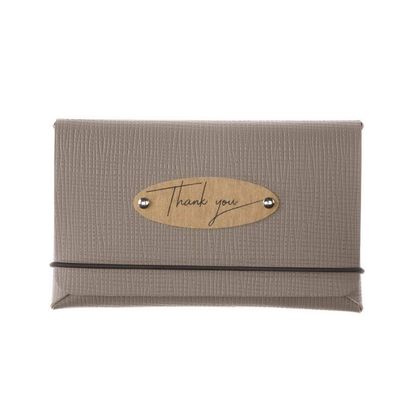 Dag Style - Bill presenter with “Thank you” patch Bill Chef 15 x 9,5 cm Taupe
