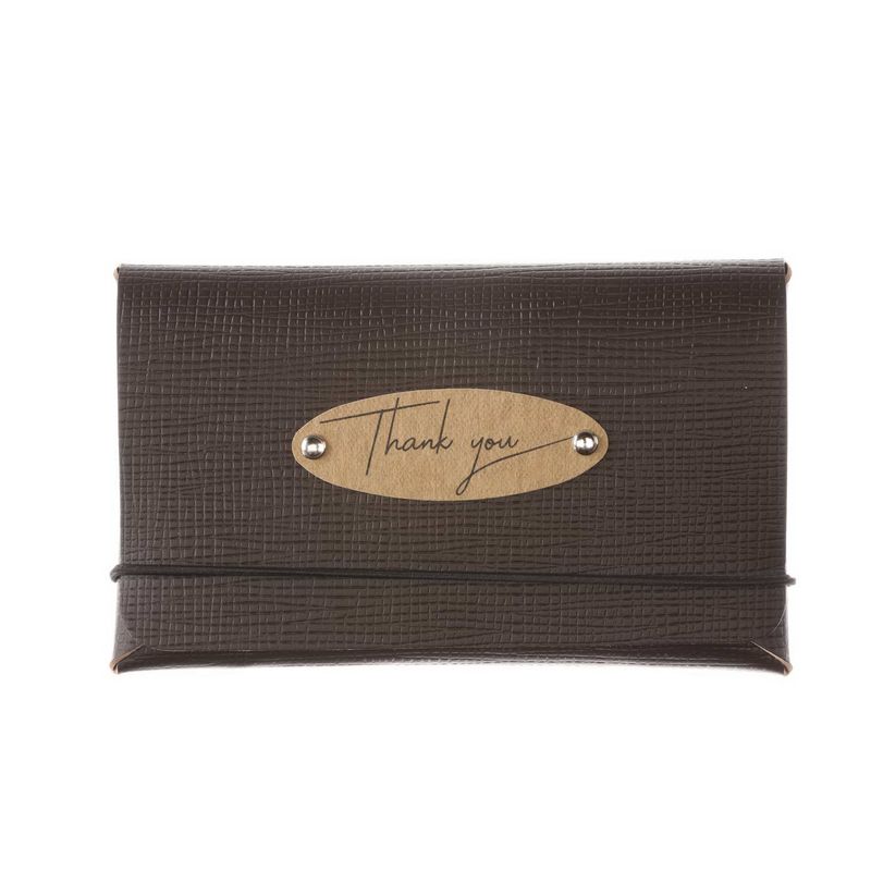 Dag Style - Bill presenter with “Thank you” patch Bill Chef 15 x 9,5 cm Brown