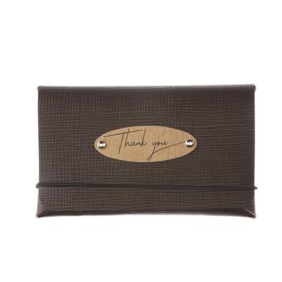 Dag Style - Konto mit Patch Thank you Bill Chef 15 x 9,5 cm Braun