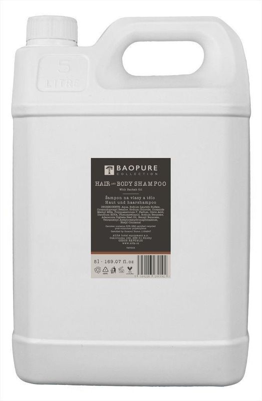 Baopure 5 L hair &amp; body shampoo can Tirolix for horeca use