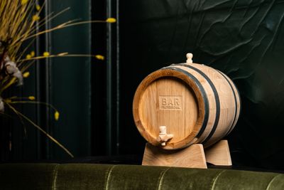 Amefa oak barrel 5 liters with wooden stand horeca