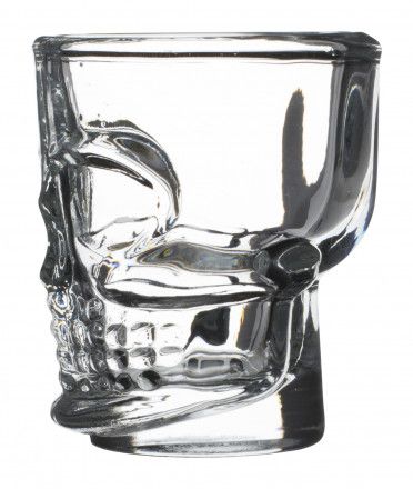 Skull shot glass clear glass 50 ml professional horeca