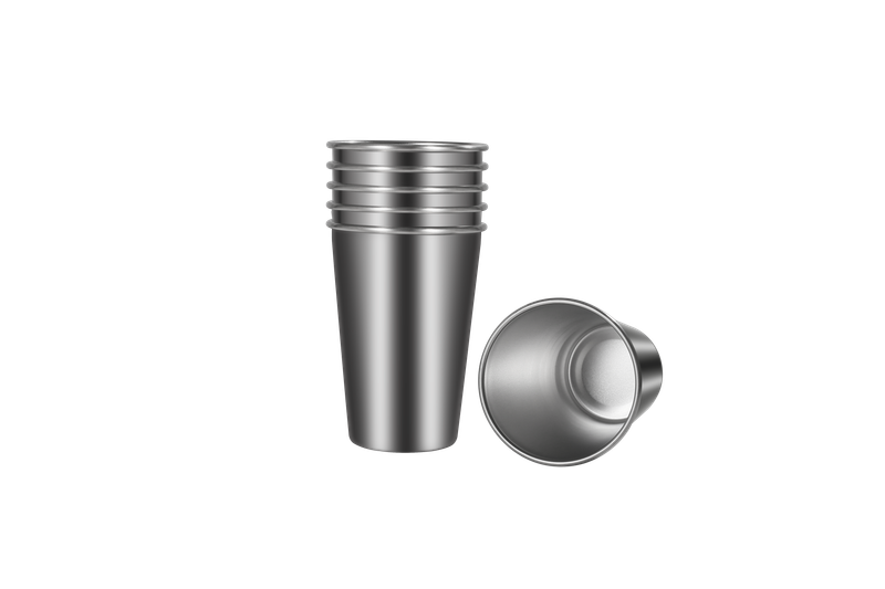 Set 6 drink cups stainless steel horeca use