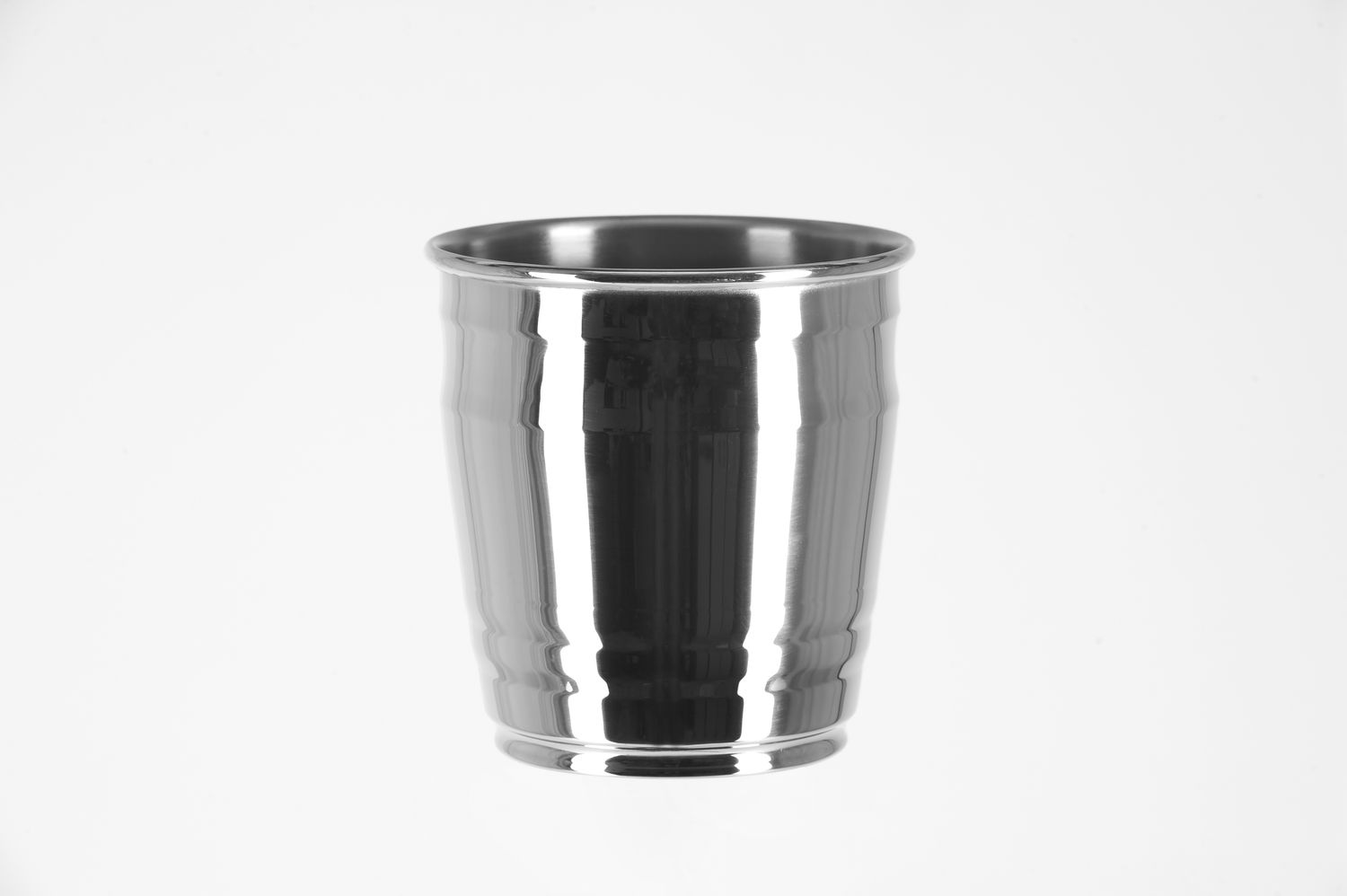 Small Polished Stainless Steel Ice Bucket with Band and Grid Tirolix