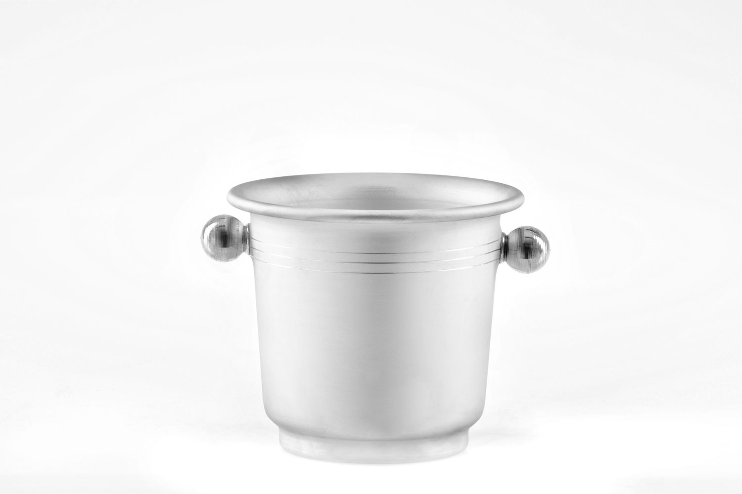 Tirolix - Small Satin Aluminium Ice Bucket with Knobs for Horeca