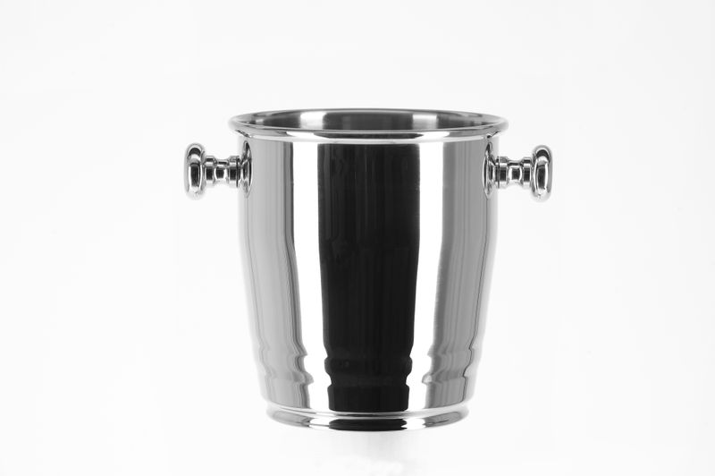 Small Polished Stainless Steel Ice Bucket with Grid Tirolix